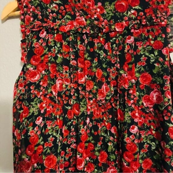 Chris McLaughlin Ruffle Pleated Floral Sleeveless Boho Dress 12 - Picture 10 of 12
